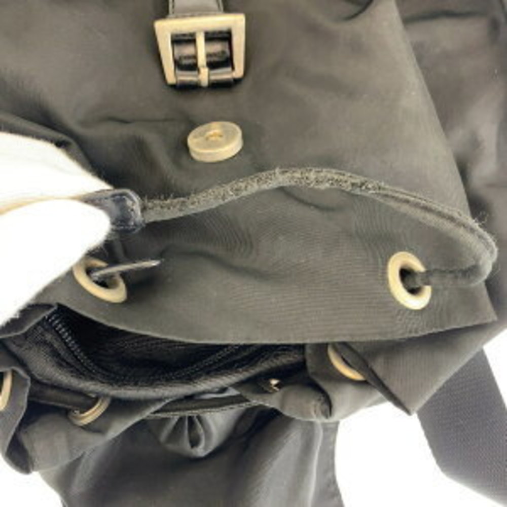 Prada Triangular Backpack Nylon Leather Tessuto B… - image 5